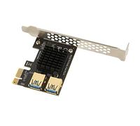 ASHATA Scheda Riser PCI E da 1 a 2, Scheda Moltiplicatore Adattatore PCI-E da 1X a 2 PCI E USB 3.0 Esterni per Mining Bitcoin Ethereum, Scheda Riser Splitter PCIe, per per Win7 8 10 11