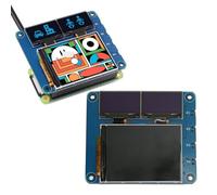 ASHATA Schermo IPS da 2 Pollici, Doppio DisplayBlu da 0,96 Pollici, Scheda di Espansione 3 in 1 per RPi con Interazione Multischermo