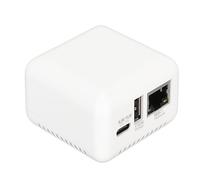 ASHATA Server di stampa di rete USB 2.0, LAN Print Share Server per stampanti USB, Server di stampa wireless con alimentatore di tipo C, per Linux 3.4 per Windows XP per Android (spina USA)