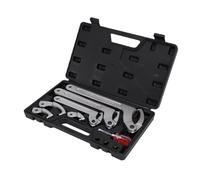 ASHATA Set di 3 Chiavi a Forcella Regolabili a Perno a Gancio, Forma a C | Chiave a gancio 3 pezzi, teste a gancio rotonde, durevole in acciaio CRV, strumento di manutenzione automobilistica, con