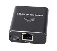 ASHATA Splitter RJ45 Gigabit 1000 Mbps con cavo di alimentazione USB per soluzioni di rete desktop e console di gioco 1 pezzo (da 1 a 2)