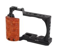 ASHATA Stabilizzatore per gabbia per fotocamera in lega di alluminio per ZV E10 con accessori per fotografia con manico in legno