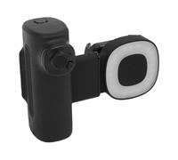 ASHATA Stabilizzatore per Smartphone, Stabilizzatore per Telefono Portatile con Rotazione di 90 Gradi di Luce di Riempimento per Fotografia all'aperto, Asse Singolo