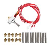 ASHATA Stampante 3D Estrusore con Kit riscaldante in Alluminio con 10pipe Line Pipe (30mm) e 10pz 0.4mm per MK8 per i3 per Anet A8 per Alunar M508 per CR7 per V2 ECC