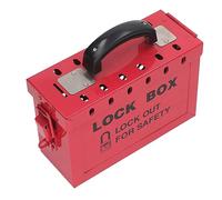 ASHATA Steel Lockout Tagout Group Lock Box per la Sicurezza Sul Luogo di | Calibro 13 per impieghi gravosi, finitura rossa verniciata a polvere, può contenere fino a 12 lucchetti, maniglia per il