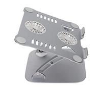 ASHATA Supporto per Laptop Regolabile con 2 Ventole di Raffreddamento, Supporto per Laptop Pieghevole per Scrivania con Ventola di Raffreddamento, Supporto per Laptop Ergonomico per