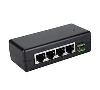 ASHATA Switch Poe Fast Ethernet 4 Porte,Adattatore Porta Iniettore 4 Porte DC12V-48V Alimentatore Poe Ethernet,Switch Gigabit 4 Porte 10 / 100Mbps Adattatore Power Camera IP Nero