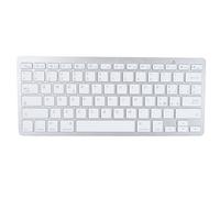 ASHATA Tastiera Bluetooth Bilingue Ultra Sottile, Tastiera Bilingue Tedesca Francese Spagnola Italiana e Inglese, Tastiera Wireless Bluetooth per PC Desktop, Bianca (Disposizione QWETZ