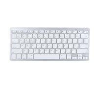 ASHATA Tastiera Bluetooth Ultra Sottile Argento, Tastiera Portatile Bilingue Russa o Araba Inglese per PC Laptop Tablet Cellulare Smartphone Pad, Piedini a Forbice (russo)