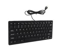 ASHATA Tastiera Cablata Mini USB Ultra Sottile a 78 Tasti per Computer Desktop PC Portatile, Tastiera Ergonomica Nera con Tasti Incisi Al, Trasmissione Stabile e Struttura in ABS Durevole per (BLACK)