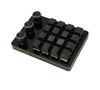 ASHATA Tastiera da Gioco Meccanica Mini Macro, 16 Tasti 3 Manopole Tastierino con Una Sola Mano, Tastierino Macro Programmabile Interruttore Blu Sostituibile a Caldo per Giochi da Ufficio