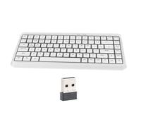 ASHATA Tastiera da Gioco Wireless Al 75%, Tastiera Compatta o PC, Interruttore a Forbice Silenzioso a 84 Tasti, con Ricevitore 2.4G, per Supporto Laptop PC Desktop per (WHITE)