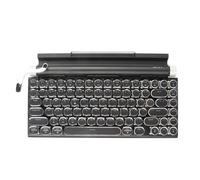 ASHATA Tastiera per Macchina da Scrivere Retrò Senza Fili Bluetooth Classic Vintage Blue Axis Color Light Tastiera Meccanica Reale con 83 Tasti Punk Keycap per