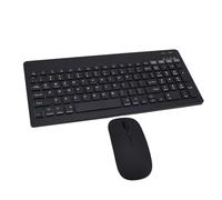 ASHATA Tastiera Wireless e Combinazione Mouse, 4 Canali Doppi modalità 2.4G e Set di Mouse Tastiera Bluetooth, 1600 Dpi, Progettazione Ricaricabile, Ergonomica, per PC, Laptop (BLACK)