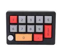 ASHATA Tastierino numerico meccanico, tastiera macro cablata programmabile, tastiera numerica con manopola sostituibile a caldo retroilluminata RGB, tastiera USB ricaricabile per lavoro e gioco (nero)