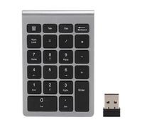 ASHATA Tastierino Numerico, Tastiera Numerica Wireless 22 Tasti Mini Tastiera Ergonomica Wireless USB 2.4G con Ricevitore, per Android, per Windows, per Mac OS (Iron Grey)