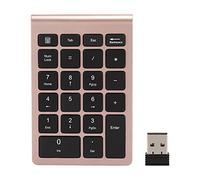 ASHATA Tastierino Numerico, Tastiera Numerica Wireless 22 Tasti Mini Tastiera Ergonomica Wireless USB 2.4G con Ricevitore, per Android, per per Mac OS (Oro Rosa)