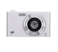 ASHATA Telecamera da Viaggio Compatta, Schermata IPS 4K 48MP da 2,4 Pollici Portable AUFOFOCUS 16X Zoom Digital Camera per Viaggi (WHITE)