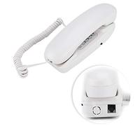 ASHATA Telefono a Muro, Telefono Fisso Analogico Telefono Cordless Portatile Telefono da Tavolo, Telefono Fisso Telefono Analogico con Funzione Flash/Pausa per Home Office Hotel (Bianco)