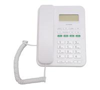 ASHATA Telefono con cavo con display LCD HD e controllo del volume per uso residenziale, design elegante (bianco)
