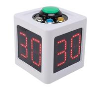 ASHATA Timer a 4 Lati per Scacchi e Poker (WHITE) | Cronometro per il conto alla rovescia, portatile a batteria, orologio da torneo, timer sportivo multifunzionale