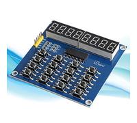 ASHATA TM1638 Modulo Display a Tubo Digitale a 8 Bit LED, TM1638 Controllo MCU a 3 Fili a 8 Bit LED a 16 Bit Modulo di scansione e visualizzazione Tastiera