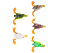 ASHATA Topwater Duck Fishing Lure, 3D Floating Bass Bait with Hook | Esca per anatra galleggiante 3D, pesca alla spigola in alto mare, piede d\'anatra rotante, gomma leggera