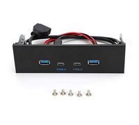 ASHATA USB Front Panel, USB3.1 Gen2 Front Panel 10G unità Ottica USB3.0 + 2.0 + Tipo-C Tipo-E Parti del Computer Pannello, Adattatore hub USB Multifunzione a 4 Porte Pannello Frontale