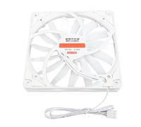 ASHATA Ventola di Raffreddamento per PC, Ventola di Alloggiamento Ultra Sottile PWM 15 Mm 4 Pin 12v 1100rpm 140 Mm per Computer (White)