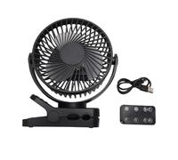 ASHATA Ventola Magnetica USB con Funzione Timer Doppia Opzione di Montaggio per Cabina e camion. Batteria da 12000 MAh (BLACK)
