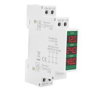 ASHATA Voltmetro su Guida DIN Misuratore di Tensione Modulare DC 11-310V a Tripla Via Display LCD a 3 Cifre Isolato, Misuratore di Volt AC DC per Montaggio su Guida DIN con Uscita Commutata per