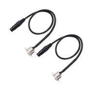 ASHATA XLR Passa Attraverso il Cavo, Montaggio del Pannello Maschile a Connettore Femmina 3 Pin D Tipo di Tipo XLR, per i Microfoni Amplificatori in Fase di Illuminazione Stadio, 2 (BLACK)