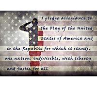 AshBro We The People Pledge of Allegiance Targa in metallo latta Compliment to Any 2nd Emendment Sign Metal 1791 2nd Emendment Targa in latta American Sign Confederate Decor 30,5 x 20,3 cm