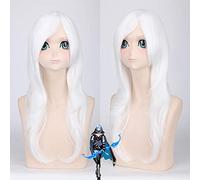 ashe LOL 65cm Gioco anime Parrucche ondulate lunghe ricci per donna Capelli sintetici femminili + Cappellino parrucca PL-058