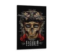 ASHEUQWE Sicario - Poster con scritta "Day of the Soldado", stampa artistica da parete su tela, stile vintage, decorazione per soggiorno e camera da letto, 30 x 45 cm, con cornice