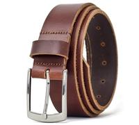 Ashford Ridge Cintura in pelle pieno fiore da 34 mm con fibbia classica - Marrone Antico 4XL