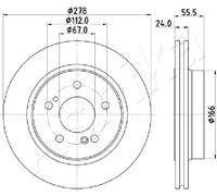 ASHIKA 2X Disco Freno Posteriore Ø300 Mm Per Mercedes-Benz E-Class W210 W124 CLS