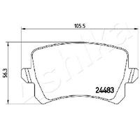 ASHIKA 51000904 KIT PASTIGLIE FRENO, FRENO A DISCO