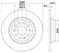 ASHIKA Dischi Freno Posteriori Ø300 Mm Per VW Passat Variant Golf VII Tiguan