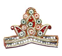 ASHIRWAD 12,7 cm Signore Krishna Mukut, gemme multicolore Thakurji corona decorativa per idoli, statua, statuetta per Janmashtami, Gokulashtami Ganpati Devi Kids | AE000212-00 (Mukut-5)