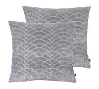 Ashley Wilde Cuscini Dinaric Twin Pack Poliestere, Fumo/Acciaio, 50 x 50cm, 2 unità