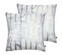 Ashley Wilde Cuscini riempiti di Piume Meyer Twin Pack, Platinum/Argento, 50 x 50cm, 2 unità