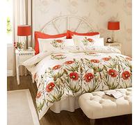 Ashley Wilde Janet Reger - Set Petunia con Copripiumino e federe, Motivo: Campo di Papaveri, Mehrfarbig, Singolo