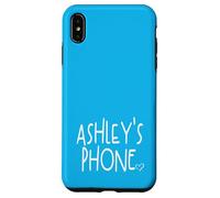 Ashley's Phone Ashley Nome Personalizzato Bianco Aqua Blue Custodia per iPhone XS Max
