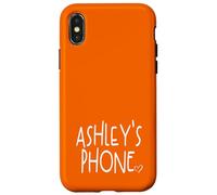 Ashley's Phone Ashley Nome Personalizzato Bianco Arancione Custodia per iPhone X/XS