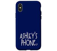 Ashley's Phone Ashley Nome Personalizzato Bianco Blu Custodia per iPhone X/XS