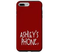 Ashley's Phone Ashley Nome Personalizzato Bianco Maroon Rosso Custodia per iPhone 7 Plus/8 Plus