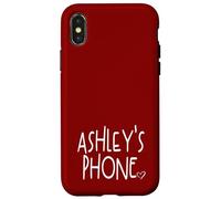 Ashley's Phone Ashley Nome Personalizzato Bianco Maroon Rosso Custodia per iPhone X/XS