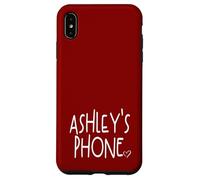 Ashley's Phone Ashley Nome Personalizzato Bianco Maroon Rosso Custodia per iPhone XS Max