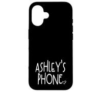 Ashley's Phone Ashley Nome Personalizzato Bianco Nero Custodia per iPhone 16